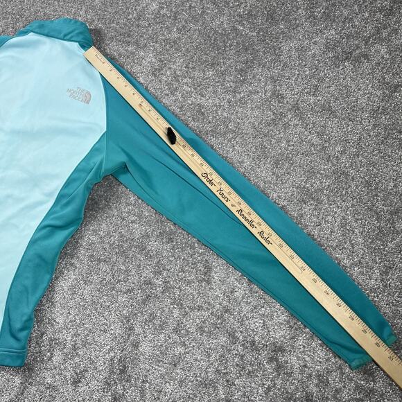 North Face Jacket Womens Small Zip Up TKA Stretch Thermal Fleece Rouching - Picture 16 of 16